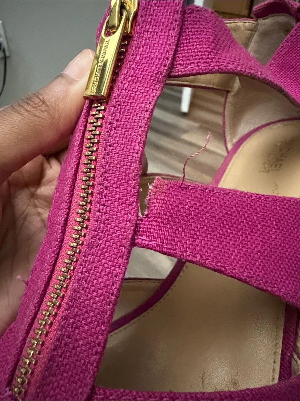 Michael Kors Magenta Zip-Front Strappy Women’s Sandals